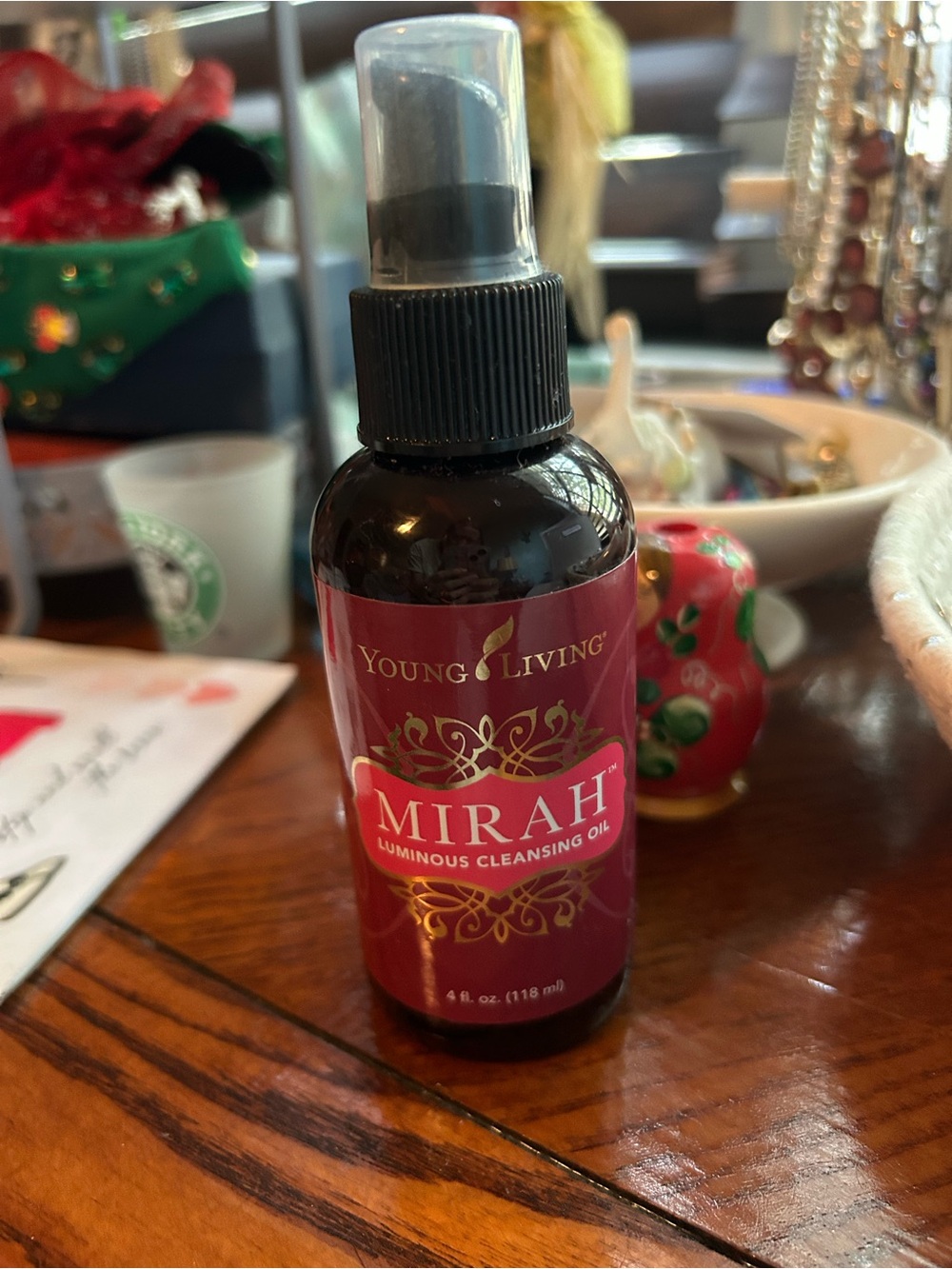 Young Living Mirah Luminous Cleansing Oil - Berry Red with Gold Accents